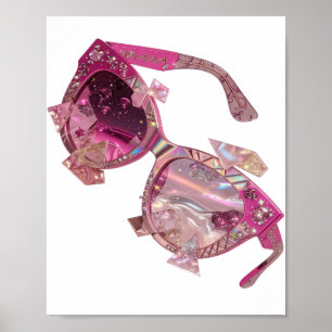 Frappierende Silberne ABSTRAKTE KUNST Moderne Gest Poster