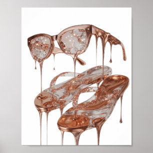 Frappierendes Silber ROSE GOLD GLAMOUR Statement D Poster