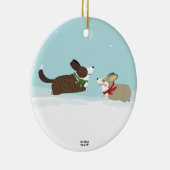 Frapping im Schnee Keramikornament (Rechts)
