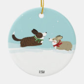 Frapping im Schnee Keramikornament (Vorne)