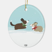 Frapping im Schnee Keramikornament (Links)