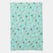 Frappuccino Kaffee Sprinkler Donut Muster Geschirrtuch (Vertikal)