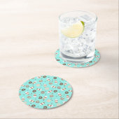 Frappuccino Kaffee Sprinkler Donut Muster Runder Pappuntersetzer (Vor Ort)