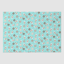 Frappuccino Kaffee Sprinkler Donut Muster Seidenpapier