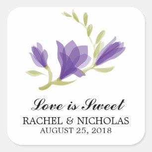 Frarant Freesia Petals   Gefallen Quadratischer Aufkleber