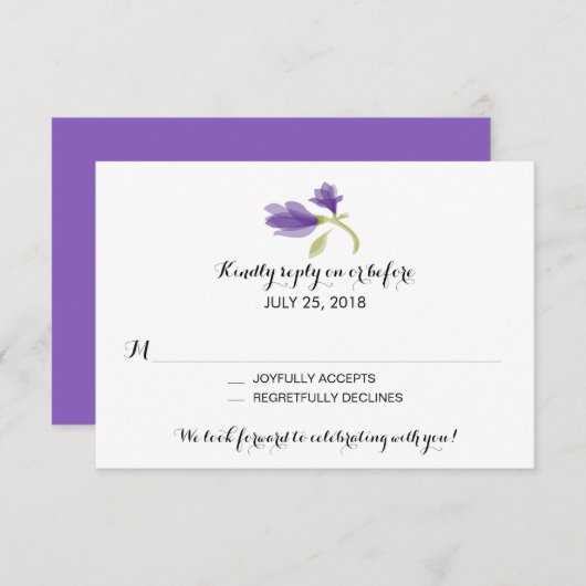Frarant Freesia Petals | HochzeitsrSVP RSVP Karte (Vorne/Hinten)