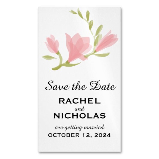 Frarant Freesia Petals | SAVE THE DATE Magnetische Visitenkarte (Vorderseite Vertikal)