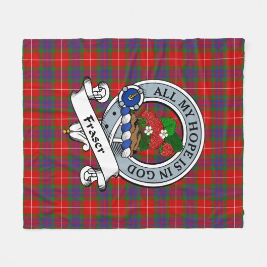 Fraser Clan Abzeichen Clan Abzeichen Tartan Karier Fleecedecke (Vorderseite (Horizontal))