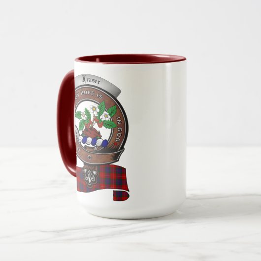 Fraser Clan Abzeichen Combo 15oz Tasse (Vorderseite Links)