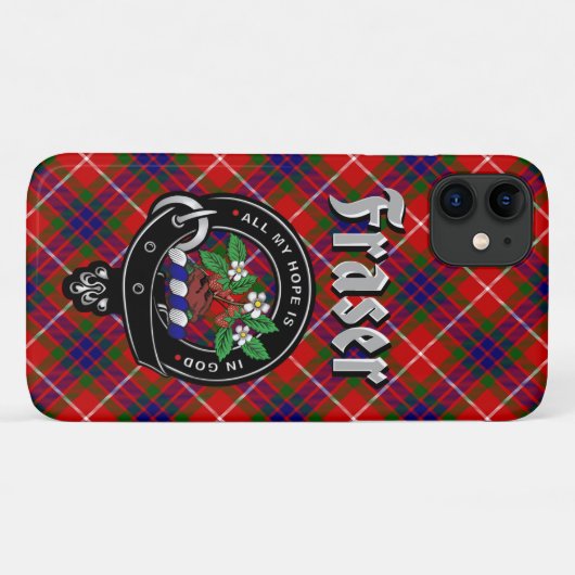 Fraser Clan Abzeichen & Tartan Phone Case (Rückseite (Horizontal))