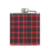 Fraser Clan Bright Red and Navy Blue Modern Tartan Flachmann (Rückseite)