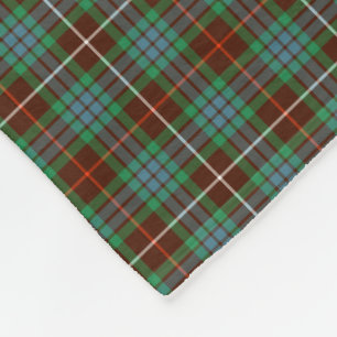 Fraser Clan Brown und Bright Green Hunting Tartan Fleecedecke