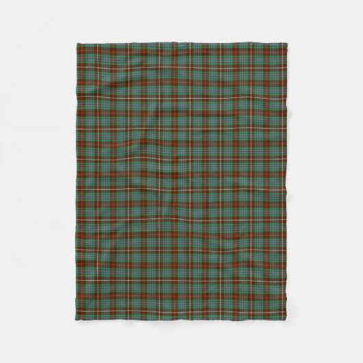 Fraser Clan Brown und Hell Green Hunting Tartan Fleecedecke (Vorderseite)