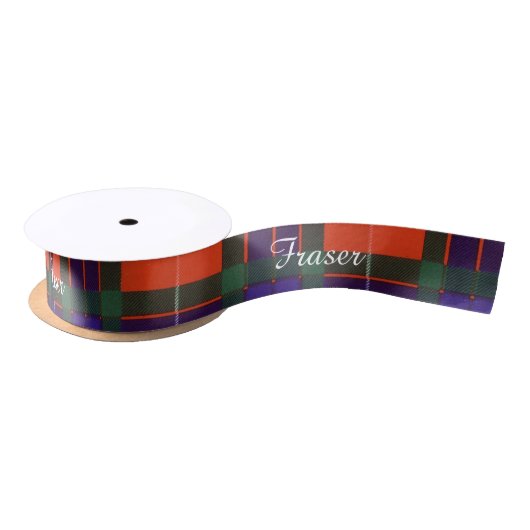 Fraser Clan karierter schottischer Tartan Satinband (Spule)