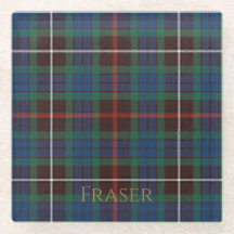 Fraser Clan Tartan Glass Untersetzer