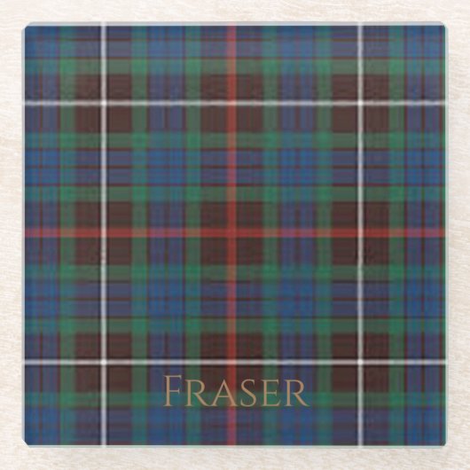 Fraser Clan Tartan Glass Untersetzer (Vorderseite)