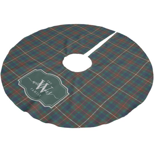 Fraser Hunting Tartan Schottischer Clan Plaid Polyester Weihnachtsbaumdecke (Schrägansicht)
