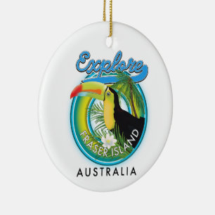 Fraser Island Australia - Explorations-Logo Keramik Ornament