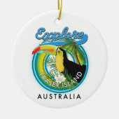Fraser Island Australia - Explorations-Logo Keramik Ornament (Vorne)