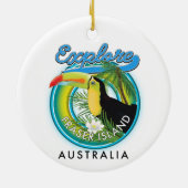 Fraser Island Australia - Explorations-Logo Keramik Ornament (Hinten)