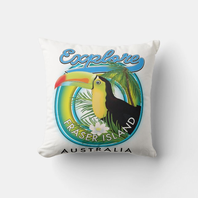 Fraser Island Australia - Explorations-Logo Kissen (Vorderseite)