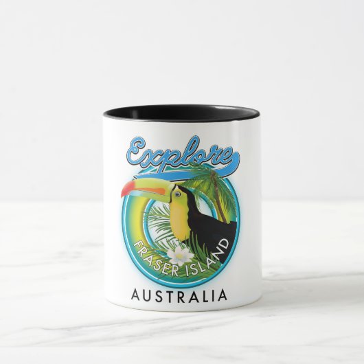 Fraser Island Australia - Explorations-Logo Tasse (Zentrum)