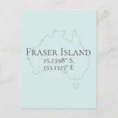 Fraser Island Australia - Latitude & Longitude Postkarte (Vorderseite)