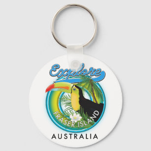 Fraser Island Australien Erkundung Logo Postkarte Schlüsselanhänger