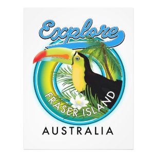 Fraser Island Australien Explorationslogo Fotodruck