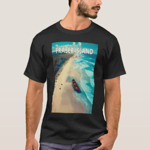 Fraser Island K'gari Australien Reise Kunst Vintag T-Shirt