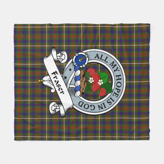 Fraser Jagd Clan Abzeichen Clan Abzeichen Tartan K Fleecedecke (Vorderseite (Horizontal))