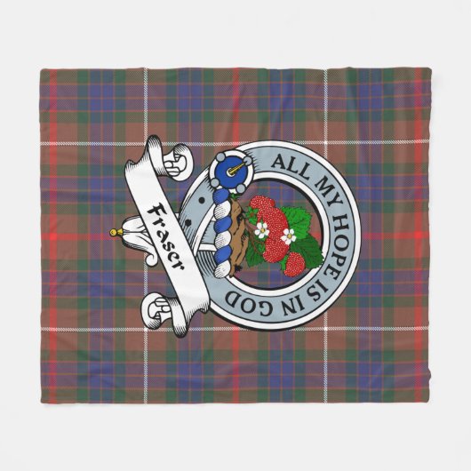 Fraser Jagd Moderner Clan Abzeichen Tartan Kariert Fleecedecke (Vorderseite (Horizontal))
