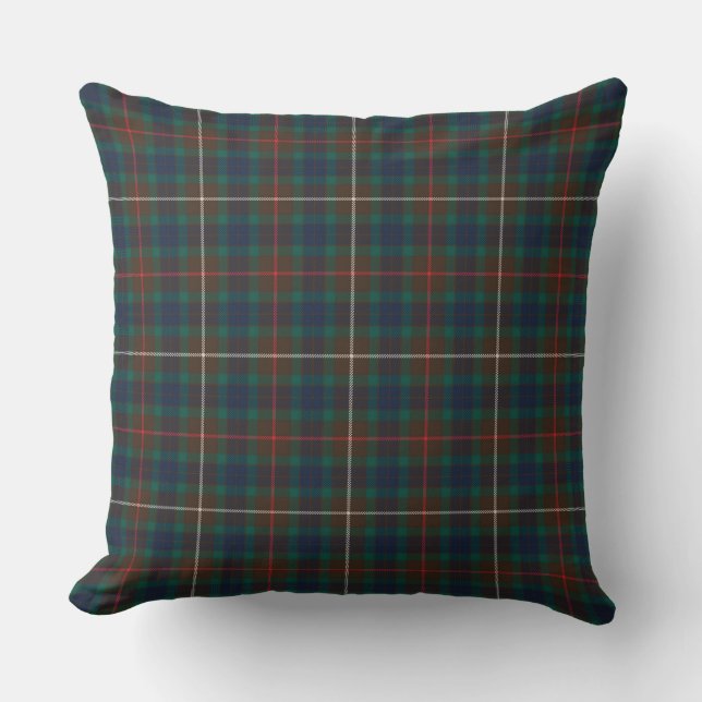 Fraser Jagd Tartan Kariertes Muster Kissen (Vorderseite)