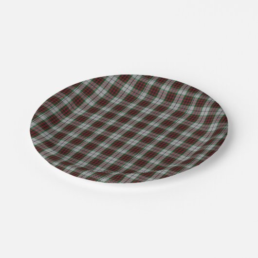 Fraser Kleidertartan-karierte Papierplatte Pappteller (Schrägansicht)
