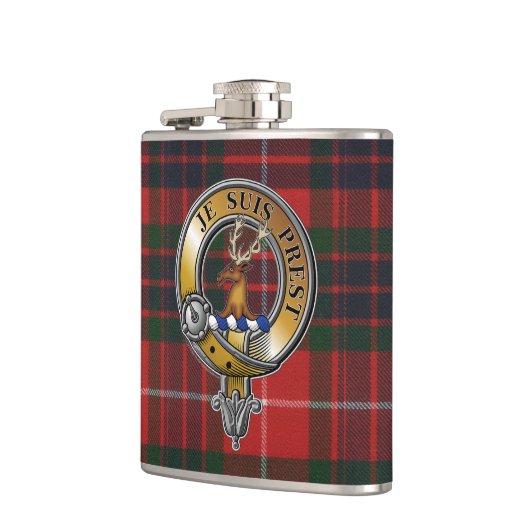 Fraser Lovat Tartan & Abzeichen Flachmann (Links)