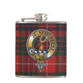 Fraser Lovat Tartan & Abzeichen Flachmann (Vorderseite)