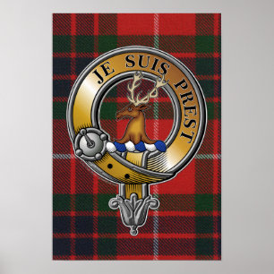 Fraser Lovat Tartan & Abzeichen Poster