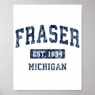 Fraser Michigan Mi Vintage-Sport Etablierte Desi Poster