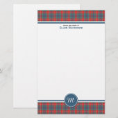 Fraser of Lovat Ancient Tartan Monogramm-Papier Briefpapier (Vorne/Hinten)