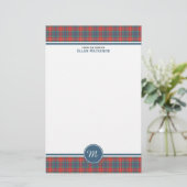 Fraser of Lovat Ancient Tartan Monogramm-Papier Briefpapier (Stehend Vorderseite)