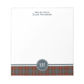 Fraser of Lovat Weathered Tartan Monogram Notizblock (Vorderseite)