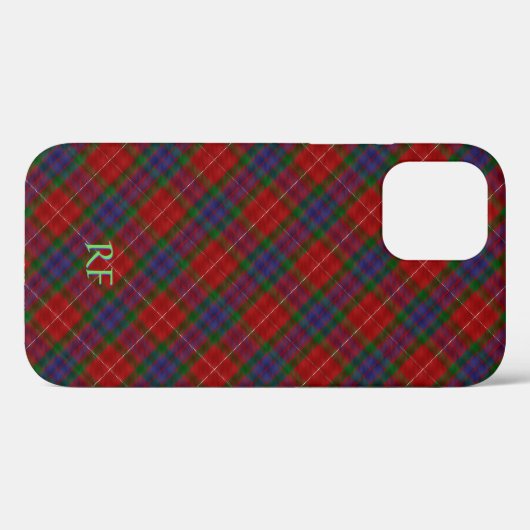 Fraser Offizielles Tartan mit Monogramm/Name Case-Mate iPhone Hülle (Rückseite (Horizontal))