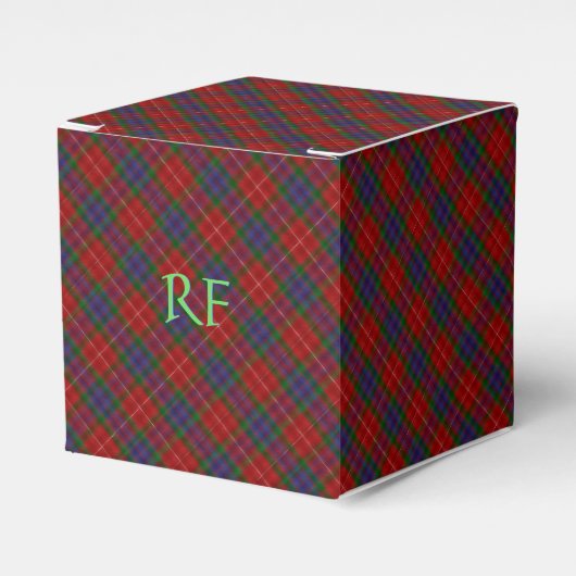 Fraser Offizielles Tartan mit Monogramm/Name Geschenkschachtel (Vorderseite)