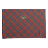 Fraser Offizielles Tartan mit Monogramm/Name Kissenbezug (Vorderseite-Rechts)
