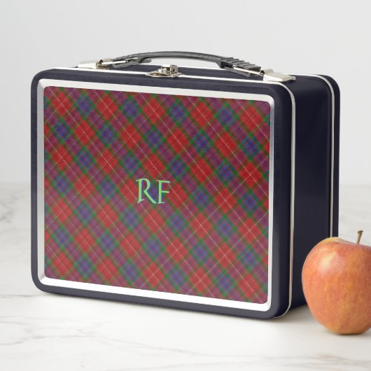 Fraser Offizielles Tartan mit Monogramm/Name Metall Brotdose (Beispiel)