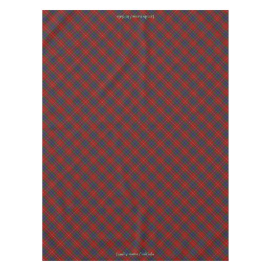 Fraser Offizielles Tartan mit Monogramm/Name Tischdecke (Vorderseite)