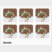 Fraser Red Weathered Original Scottish Tartan Quadratischer Aufkleber (Blatt)