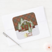 Fraser Red Weathered Original Scottish Tartan Quadratischer Aufkleber (Umschlag)