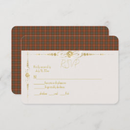 Fraser Red Weathered Original Scottish Tartan RSVP Karte