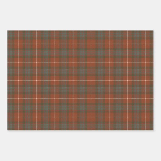 Fraser Red Weathered Scottish Tartan Geschenkpapier Set (Vorderseite)